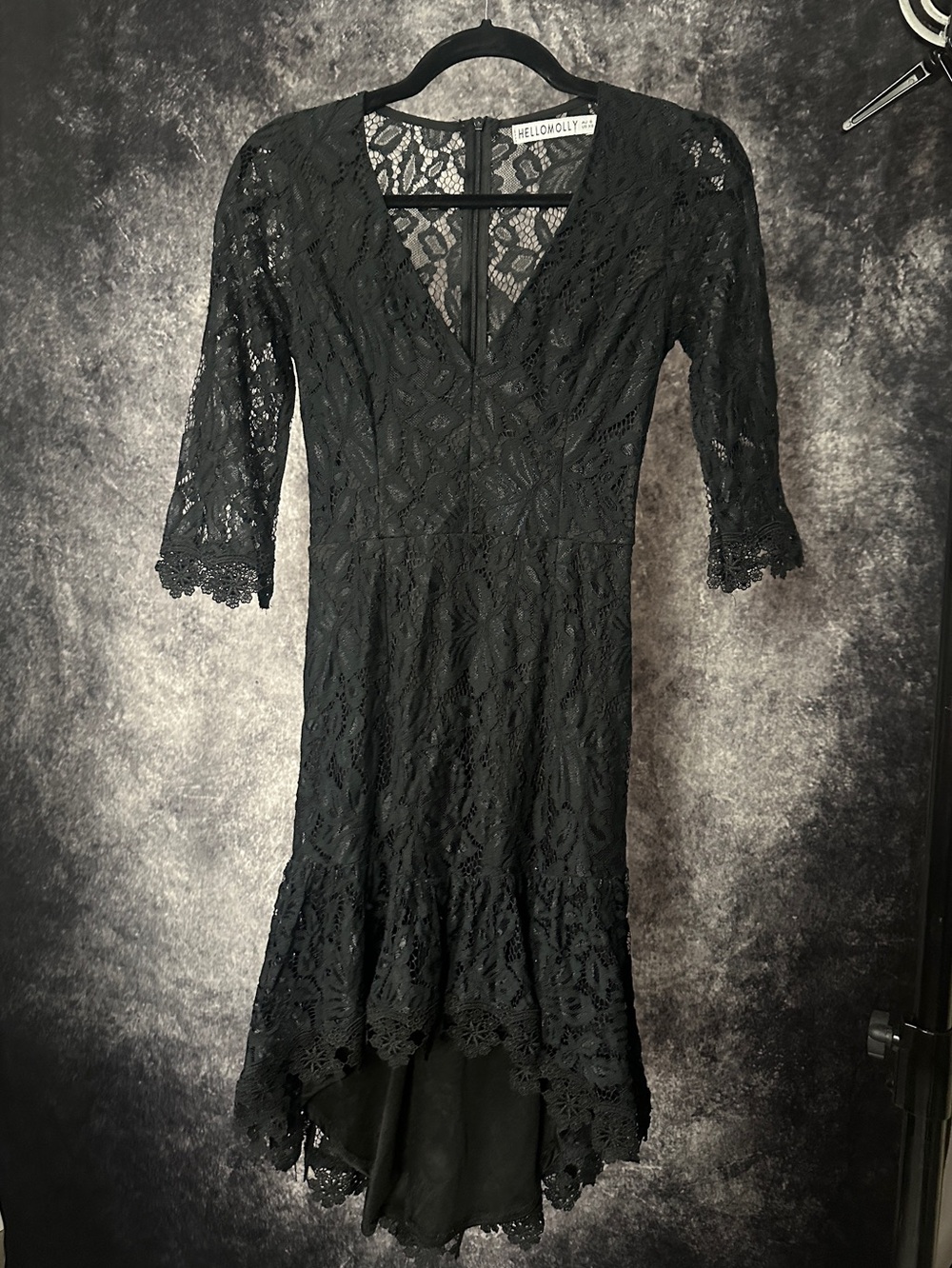 Hello Molly Black Lace High-Low Dress